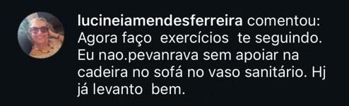 Depoimento sobre levantar melhor da cadeira e sofá